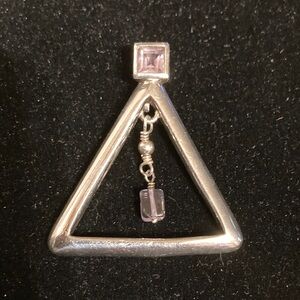 Barse signed 925 triangle amethyst pendant . No chain , minor tarnish